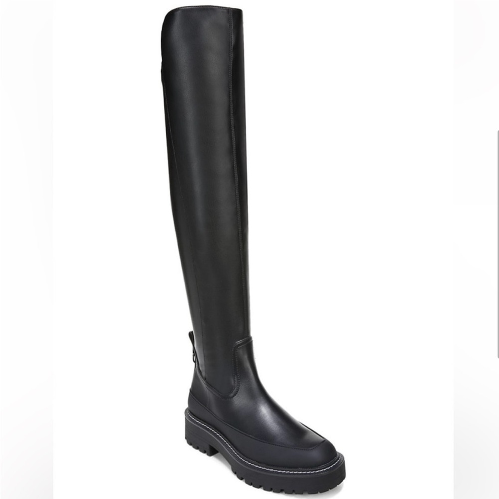 NEW Sam Edelman Lerue Vegan Leather Platform Chunky Lug Sole Over the Knee Boots